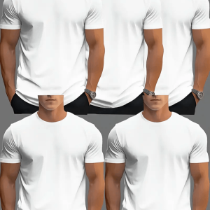 5 Piece of Blank TShirt For Men or women Unisex Casual Short Sleeve Tee 100% Heavy Cotton Crew Neck, Soft Adorable Tees Tops