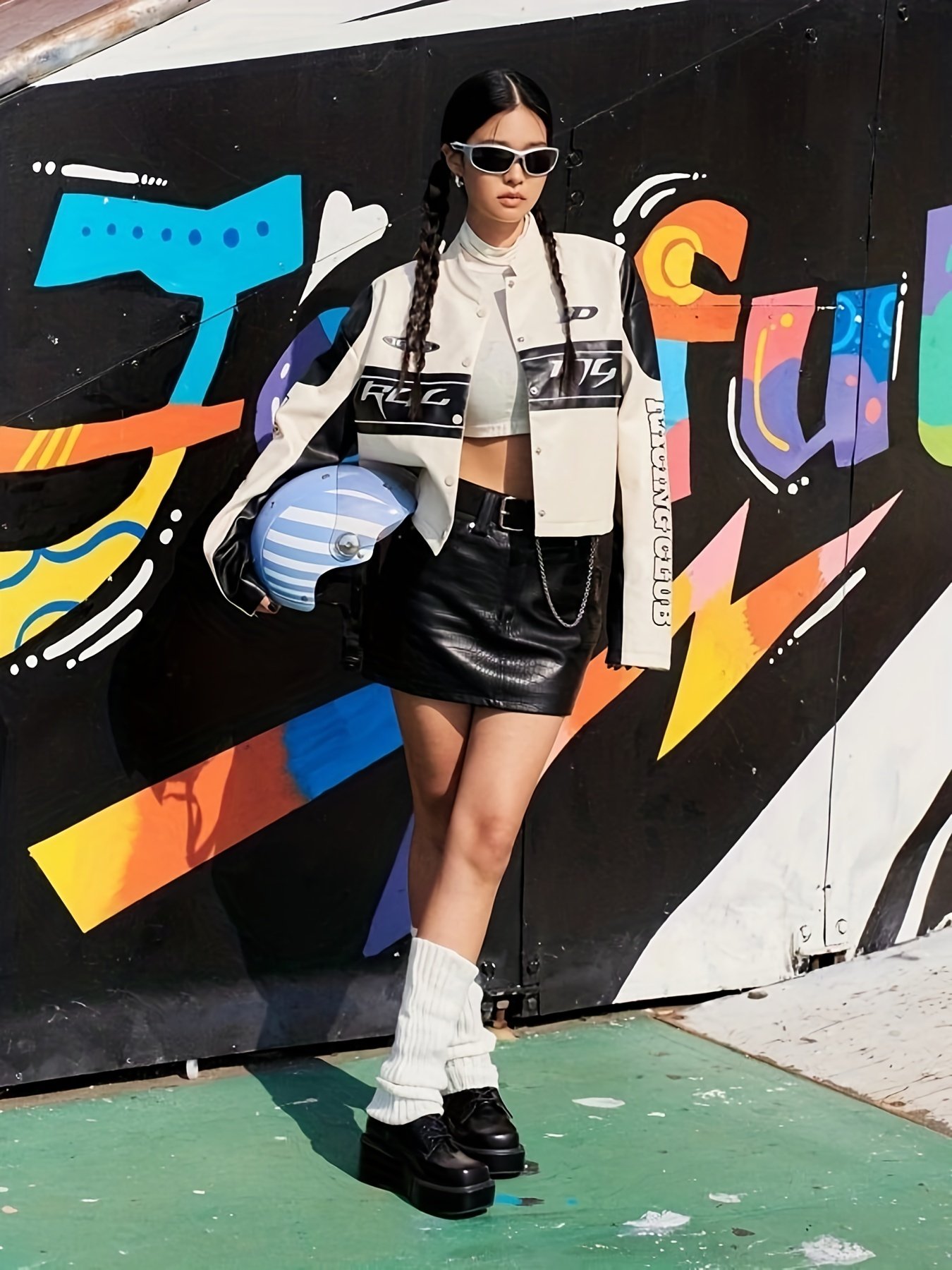 Trendy PU Leather ROCK Bomber Jacket