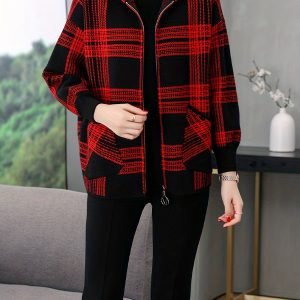 MOM Hoodie Loose Zipper Cardigan