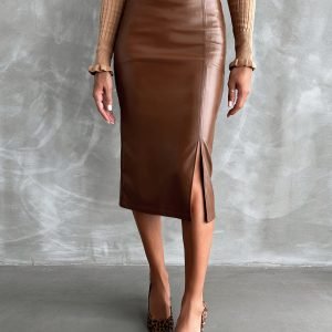 Solid Color Fitted Hip-Hugging Skirt - Elegant Mini Skirt