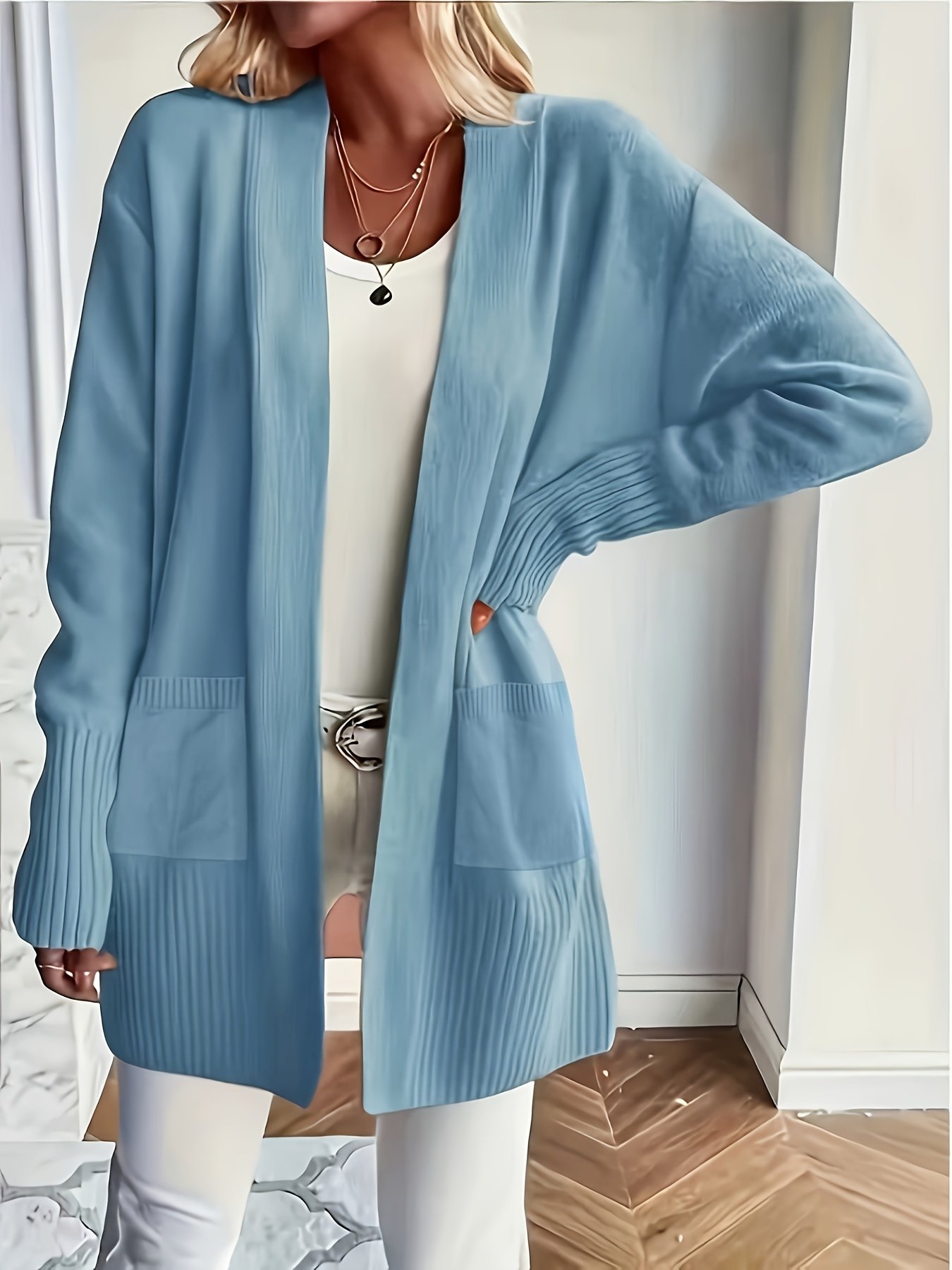 Plus Size Women's Open Front Cardigan