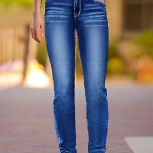 Women's Plus Size Premium Blue Skinny Jeans - Tummy Control Style