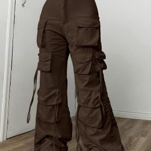 Women's Y2K Kpop Style Wide-Leg Pants - Vintage Streetwear