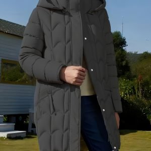 Women's Mid-Length Hooded Winter Jacket - Warm Regular Fit Parka