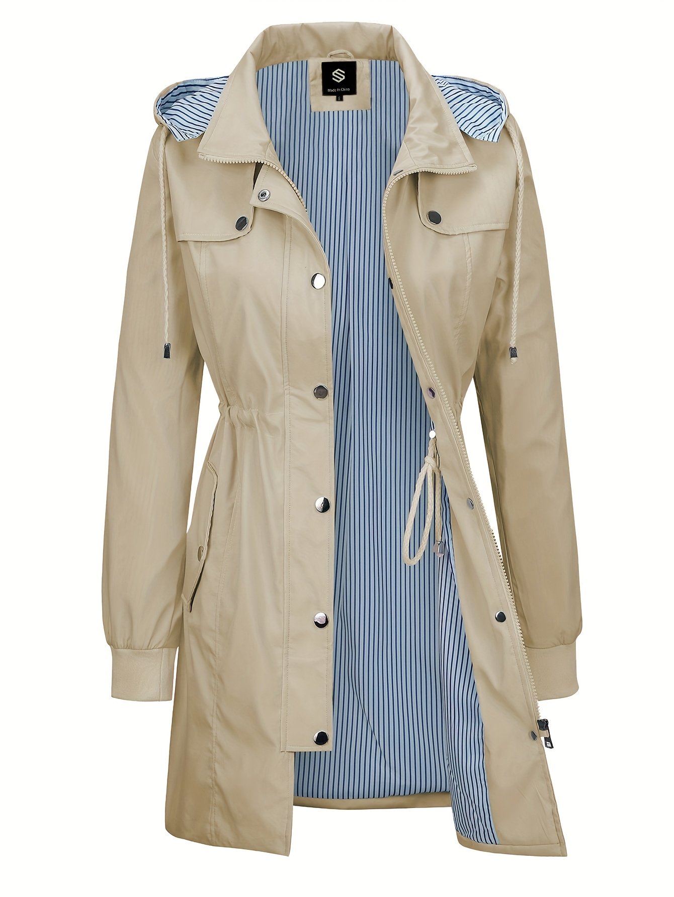 Lightweight Hooded Raincoat Detail