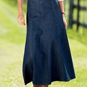 Elegant Pleated Midi Skirt - Timeless High-Waisted Style