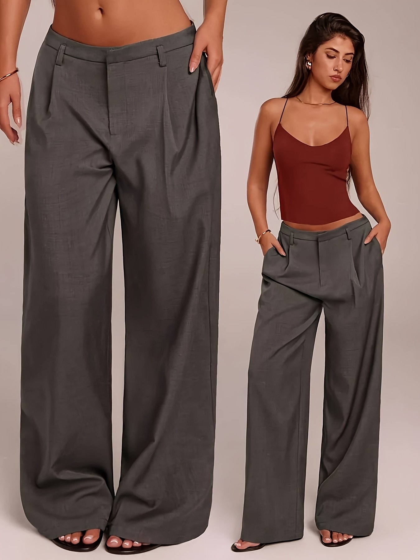 Business Casual Wide-Leg Suit Pants