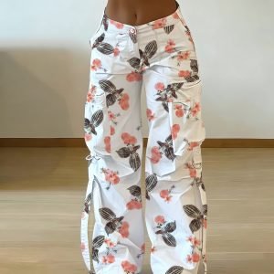 Printed Casual Minimalist Commuter Cargo Pants