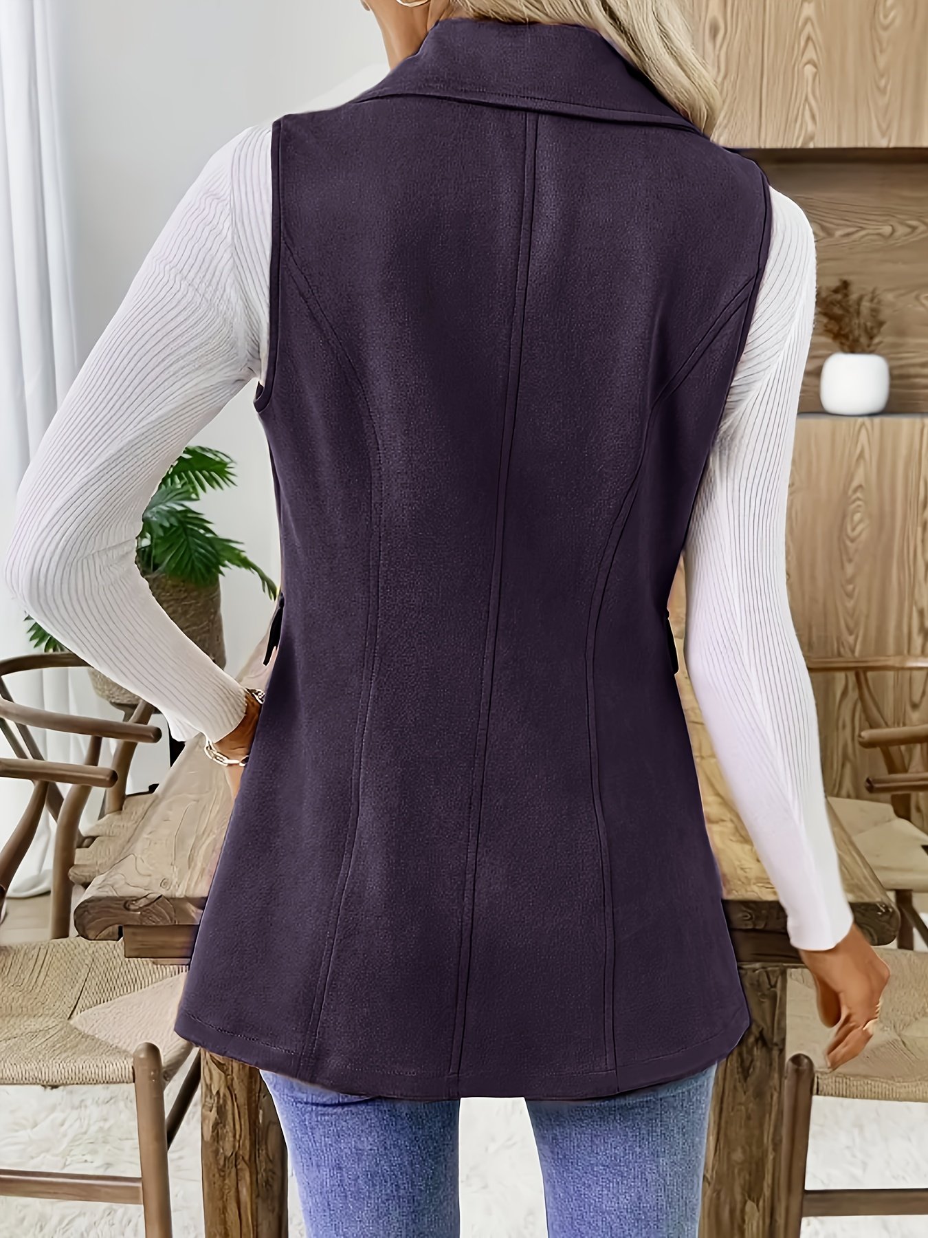 Directional Outerwear Sleeveless Jacket Front View