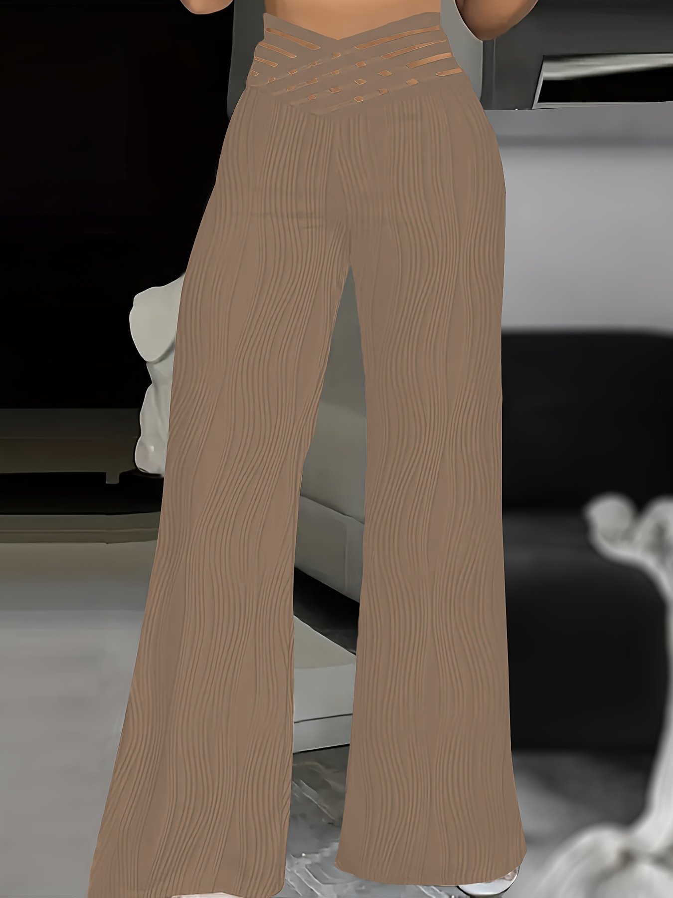 Plus-Size Metallic Vacation Pants