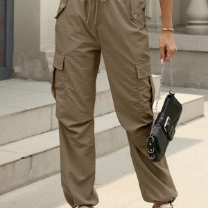Y2K Style Women's Trendy Cargo Pants - Lightweight & Drawstring Utility