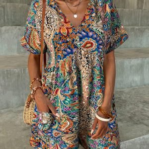 [Bohemian Women's Jumpsuit] Bohemian Style Women's Clothing with Patterns - Spring And Summer Fashion - Holiday Women's Jumpsuit