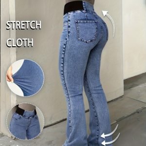 Y2K High-Waisted Bootcut Women's Jeans - Retro Streetwear Style