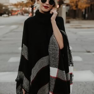 Plus Size Plaid Oversized Sweater Coat - Warmth & Style
