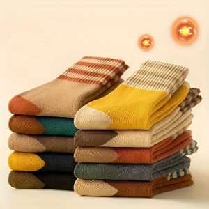 5-Pair Japanese Style Tabi Socks - Breathable Cotton