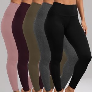 5-Pack Women's High-Waisted Tummy Control Leggings