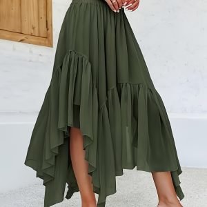 Asymmetrical High-Low Bohemian Maxi Skirt - Summer Style