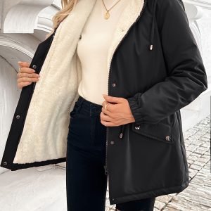 Women'S Fleece-Lined Thickened Autumn Winter Casual Athletic Jacket