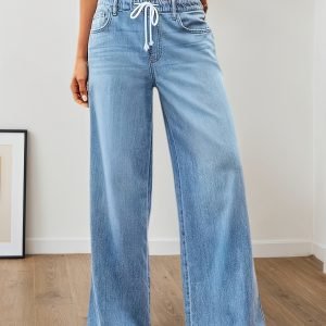 Women's Stretch-Waist Straight-Leg Relaxed Fit Jeans - Casual Comfort