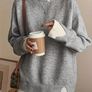 Women's Plus Size Color-Blocked Sweater