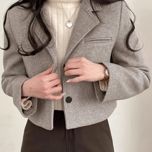 Korean Winter Retro Easy Premium Lapel Single-Breasted Thickened Quilted Short Suit Jacket