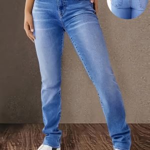 Plus-Size High-Waisted Stretchy Skinny Jeans - Sleek Silhouette