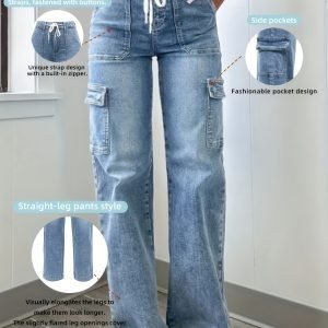 Women's Plus Size High-Waisted Straight-Leg Jeans - Solid Black Denim