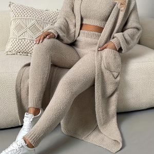 Women's Sexy 3-Piece Loungewear & Sleepwear Set