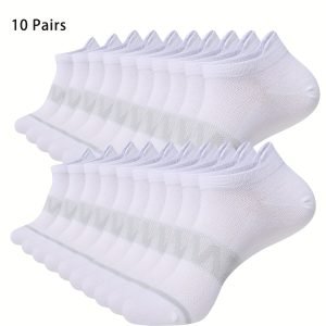 10-Pair Low-Cut Running Socks - Quick-Drying & Breathable for Men & Women