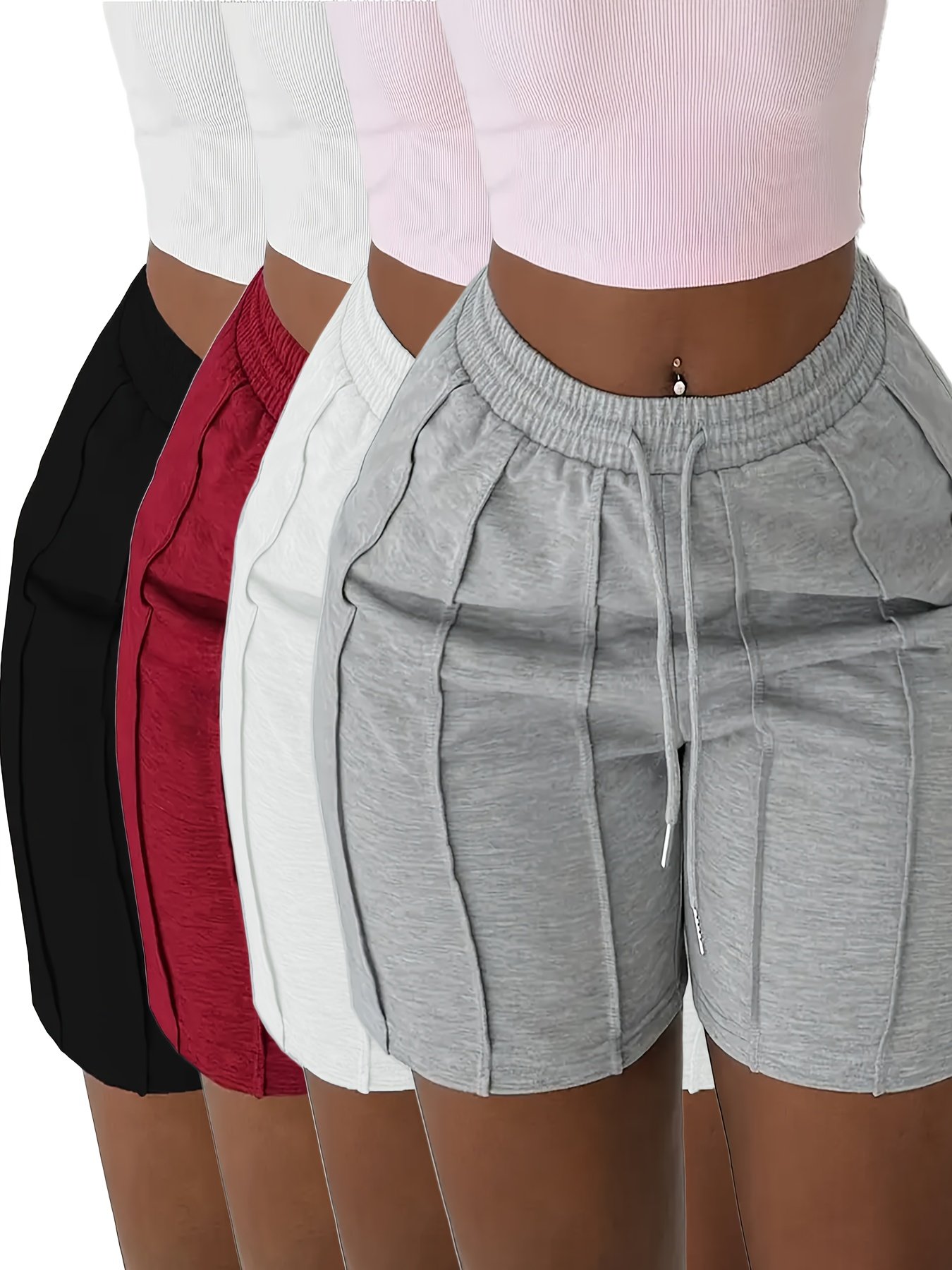 Women's Casual Drawstring Shorts 4-Pack