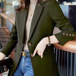 Elegant Women's Mid-Length Casual Blazer