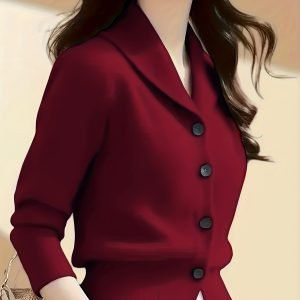 Women's Lapel Sweater Jacket - Stylish Knit Outerwear