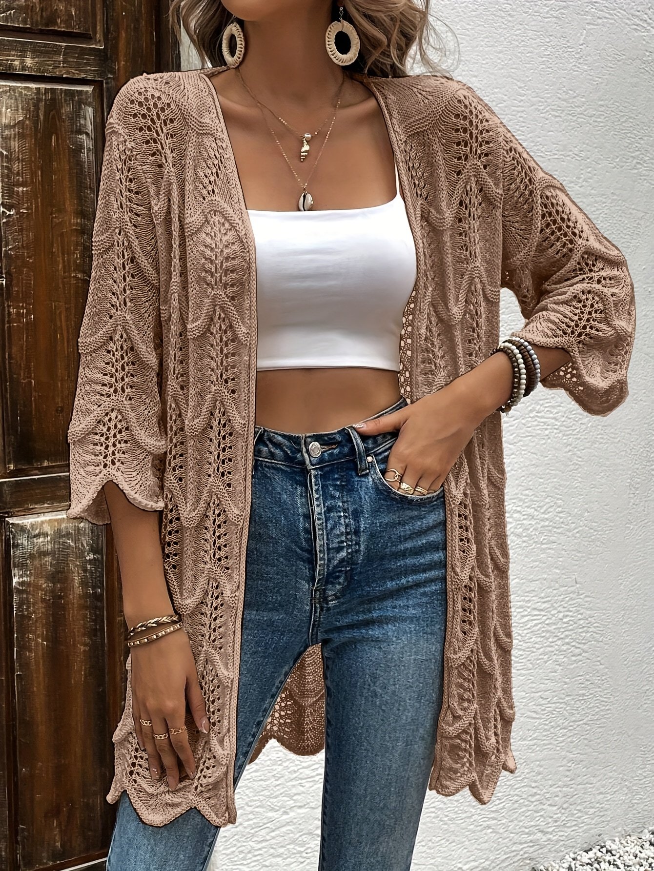 Women's Crochet Lace Cardigan Cover-Up