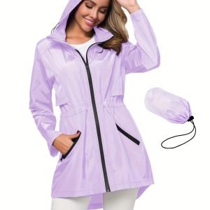 [Outdoor Hooded Jacket] Lightweight Rain Jacket for Women Featuring a Hood Perfect for Outdoor Use