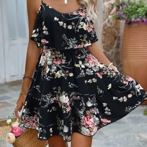 Off-Shoulder Floral Ruffle Mini Dress - Chic Summer Charm