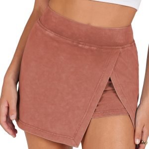 High Waist Athletic Mini Skirt - Casual Bodycon Skort