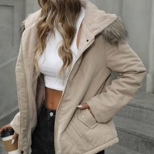 Women's Casual Hooded Winter Parka - Warm Winter Coat