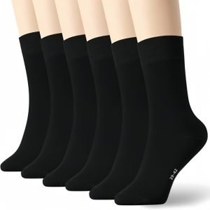 10-Pair Black and White Crew Socks for Women - Daily Essentials Pack
