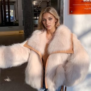 New Fashion for Autumn And Winter 2025 Women's Faux Coat | Stylish Plush Jacket for Women Featuring a Large Lapel, Loose Fit, Thick And Warm, Made with High-Quality Faux Leather And