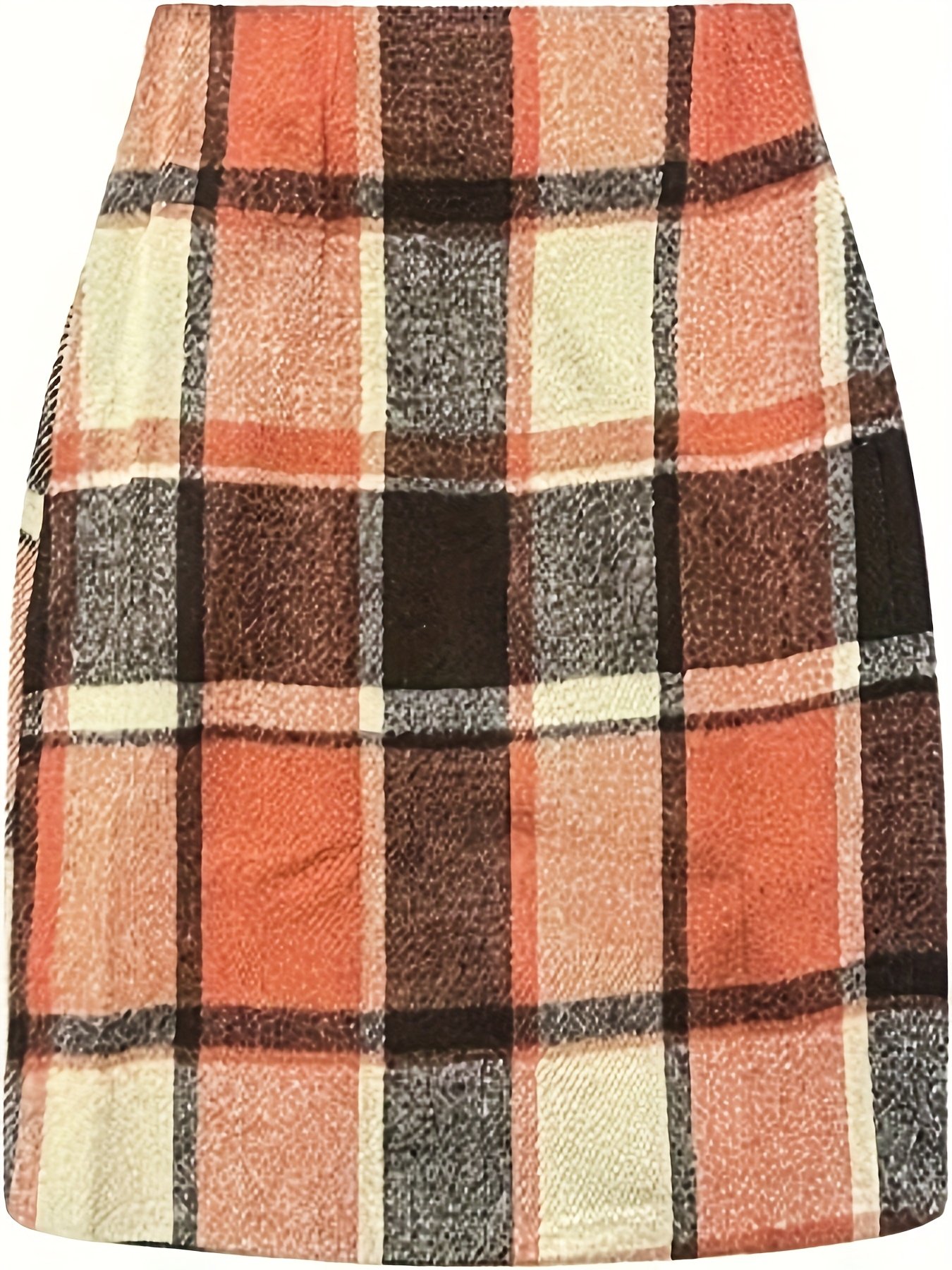 Plaid Pencil Mini Skirt