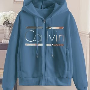 Fashion Hooded Zip-Up Sweatshirt For Women | Geometric-Pattern, Suitable For Spring/Summer/Fall