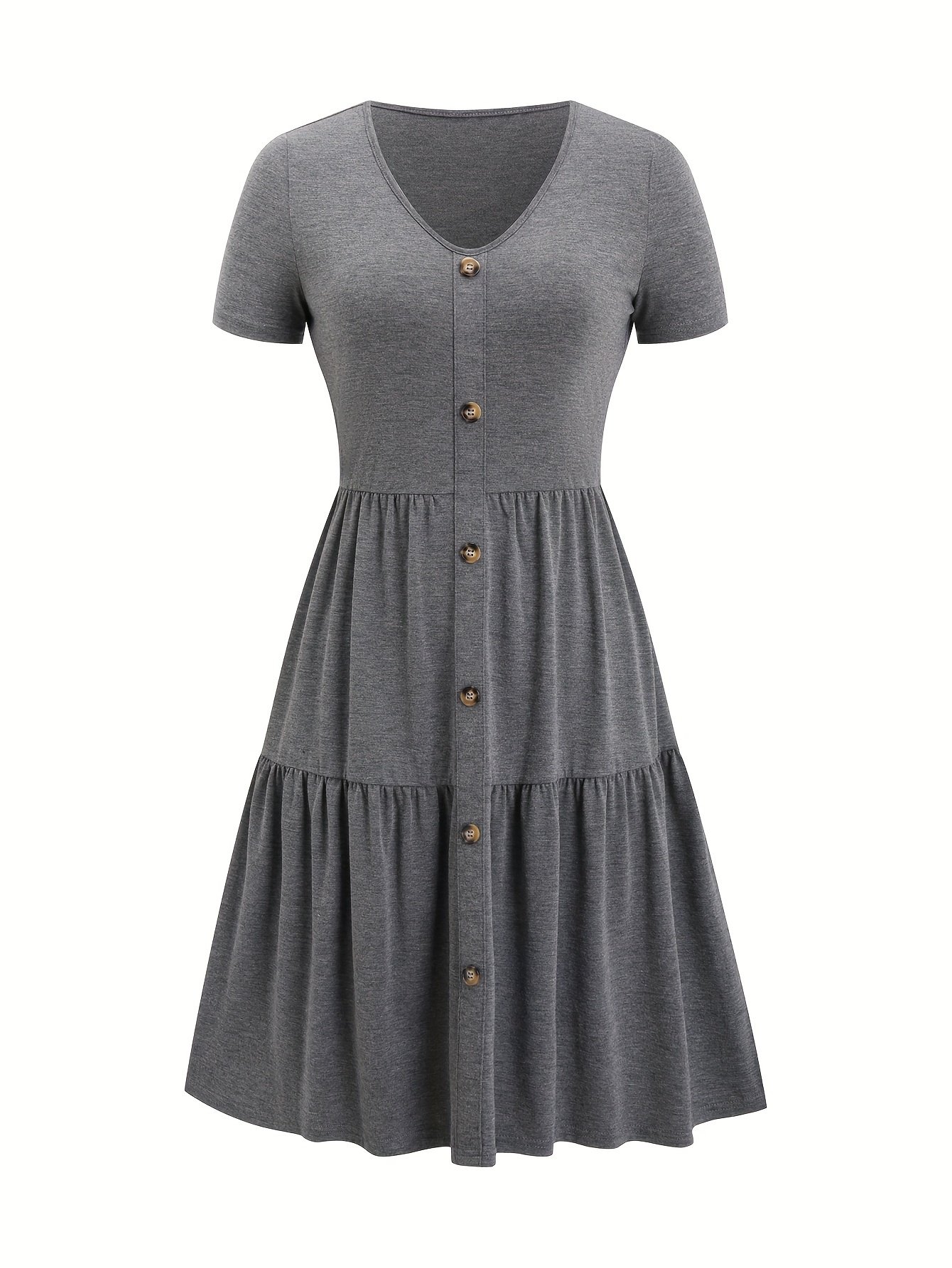 Casual A-Line Ruched Midi Dress