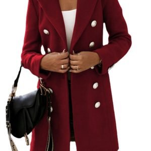 Autumn/Winter Double-Breasted Suit Collar Coat - Modern Outerwear