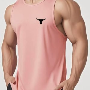 Men's Quick-Dry Muscle Gym Sleeveless Shirt - Breathable Moisture-Wicking Training Top with Round Neck for Summer Workout, Basketball, Bodybuilding & Outdoor Sports - Solid Color Athletic Wear (Machine Washable)