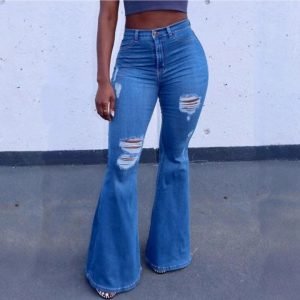 Trendy And | New Ripped Flared Jeans (Slim Wide-Leg Version)