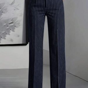 2026 New Elegant Style Slim Business Suit Pants- Stylish And Practical for Commuting- Easy Stripes- High-Waist- Straight Leg- Women'S Long Pants