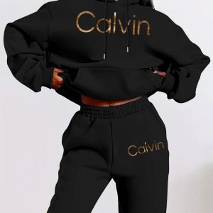 Graphic Print Two-Piece Set, Crew Neck Sweatshirt And Pants, Women'S Clothing