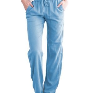 Women's High-Waisted Straight-Leg Casual Pants with Drawstring: Lightweight, Breathable, Perfect for Work or Home-The Ultimate Versatile Pants. Relaxed, Minimalist Style Floor-Length Pants