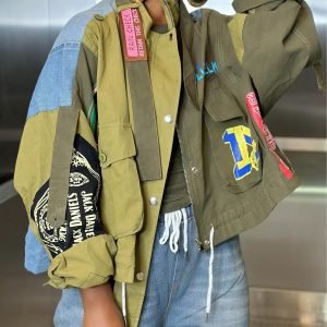 Women'S Army Green Short Jacket | Loose H-Shaped Single Button Blazer, Suitable For Autumn And Winter, Casual And Professional Dual-Use, Hand Washable - Brand Optional