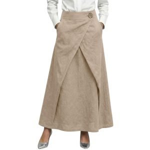 High-Waisted A-Line Half Slip Maxi Skirt - Elegant Daily Wear